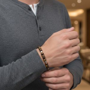 Alternative view of Bracciale Supreme | Occhio di Tigre | 6 mm