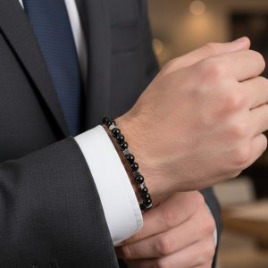 Alternative view of Bracciale Supreme | Onice Nera | 6 mm