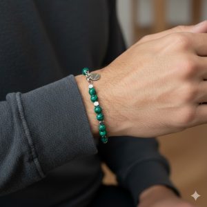 Alternative view of Bracciale Supreme | Malachite | 6 mm