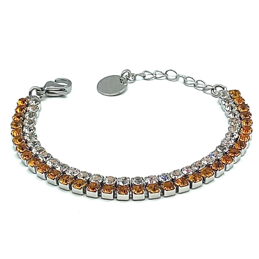 Bracciale Tennis Double | Steel Silver & Crystal Elements 3 mm | 14 Colori - immagine 10