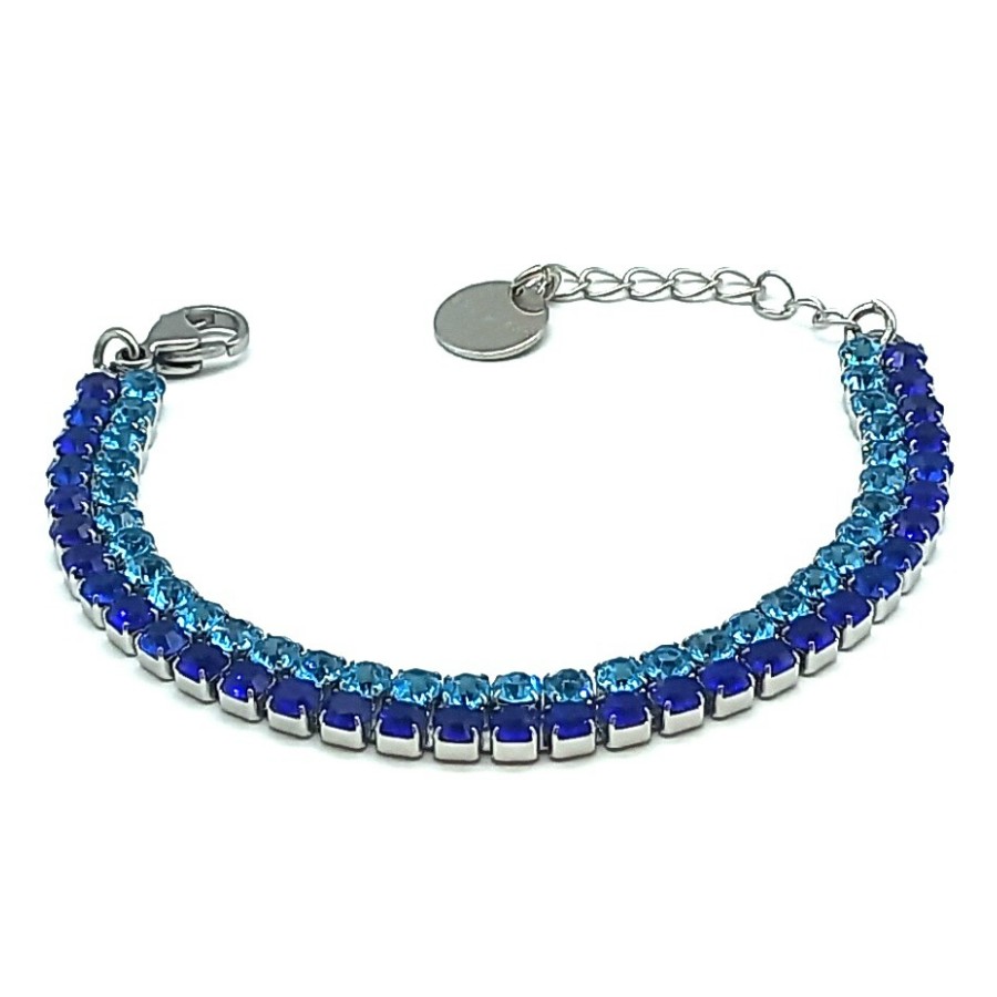 Bracciale Tennis Double | Steel Silver & Crystal Elements 3 mm | 14 Colori - immagine 11