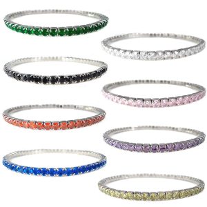 Bracciale Tennis Elasticizzato | Base Acciaio Inossidabile | Crystal Elements 2,5 mm | 8 Colori