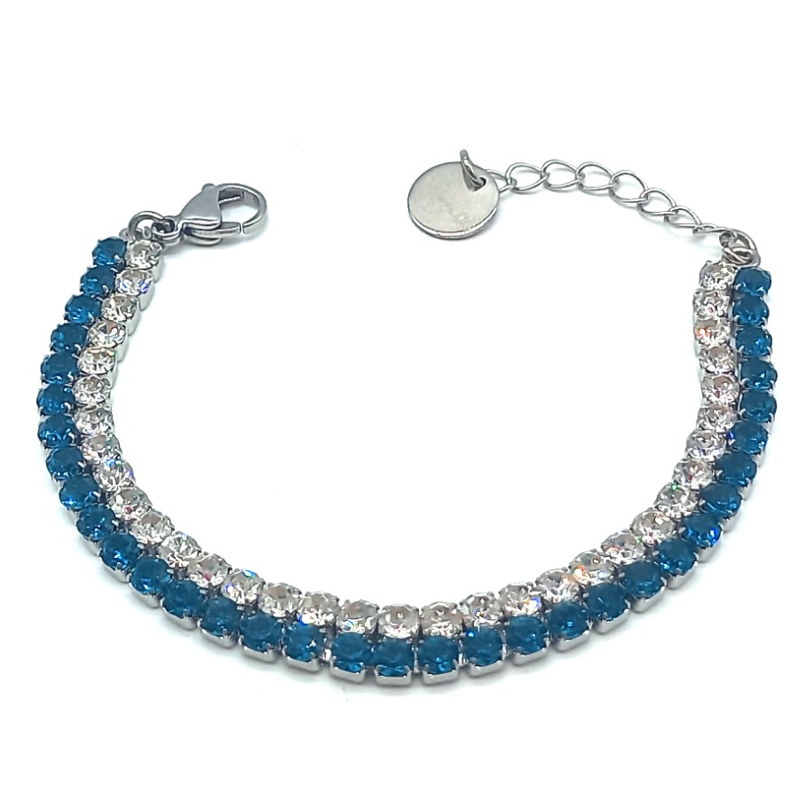 Bracciale Tennis Double | Steel Silver & Crystal Elements 3 mm | 14 Colori - immagine 8