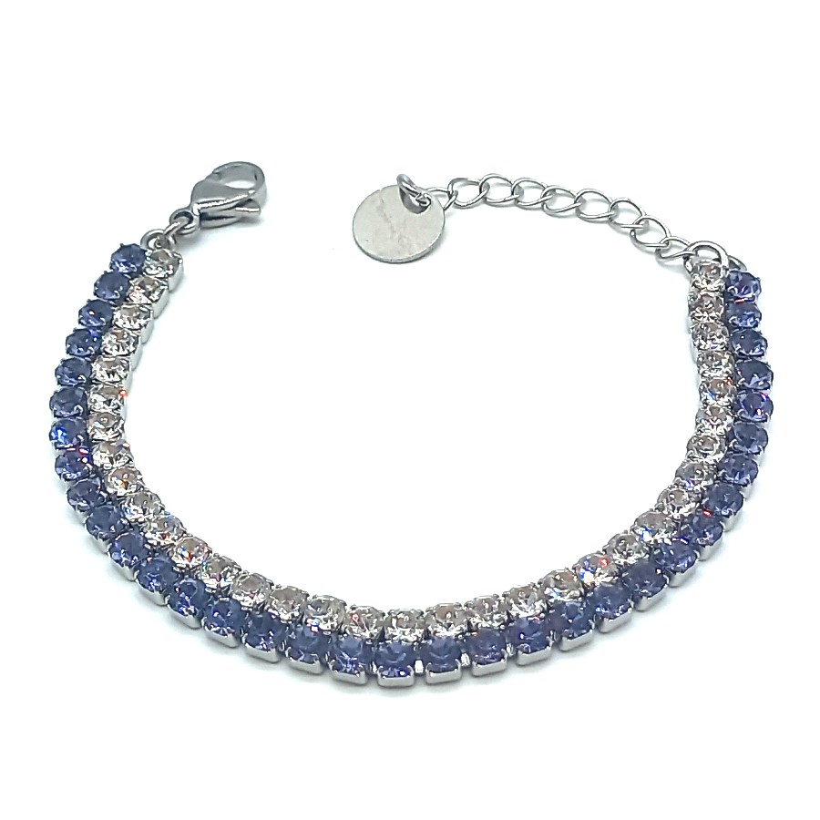 Bracciale Tennis Double | Steel Silver & Crystal Elements 3 mm | 14 Colori - immagine 6