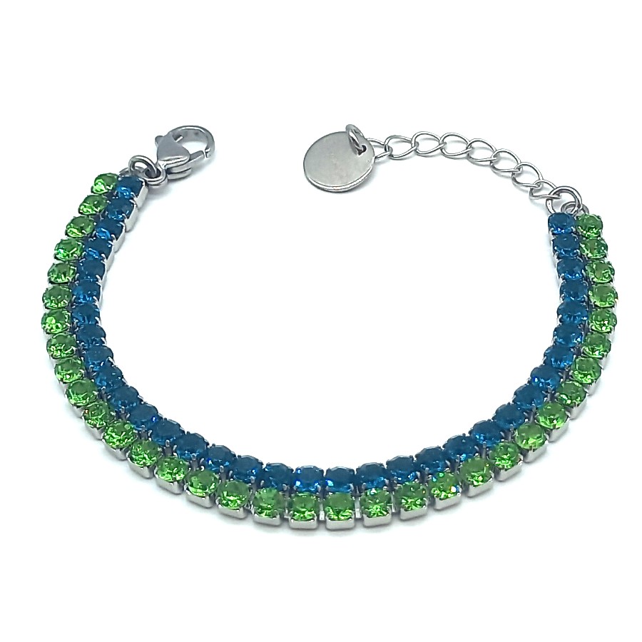 Bracciale Tennis Double | Steel Silver & Crystal Elements 3 mm | 14 Colori - immagine 14