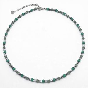 Collana Sequence | Malachite | 4 mm
