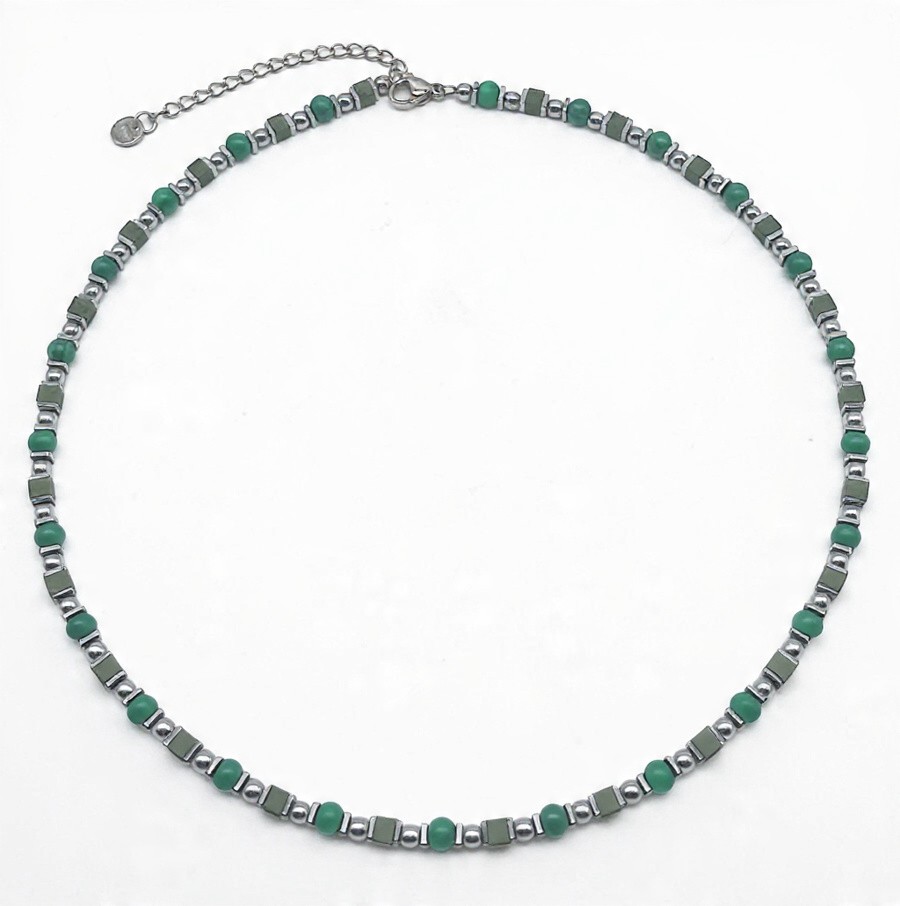 Collana Sequence | Malachite | 4 mm