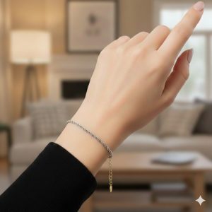 Alternative view of Bracciale Torchon Unisex | Acciaio Inossidabile Silver