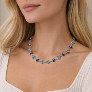Alternative view of Collana Must Flower | Base Acciaio Inossidabile | Crystal Elements in 4 Sequenze