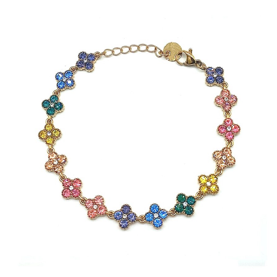 Bracciale Must Flower | Base Acciaio Inossidabile | Crystal Elements in 5 Sequenze - immagine 3