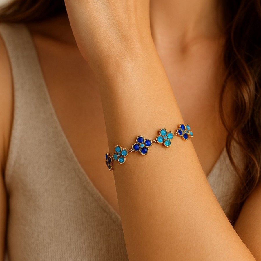 Bracciale Must Flower | Base Acciaio Inossidabile | Crystal Elements in 5 Sequenze - immagine 2