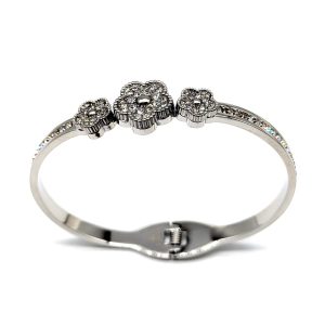 Bracciale Rigid Tris Flower | Acciaio Inossidabile | Apri & Chiudi a Molla