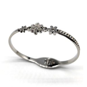Bracciale Rigid Fiori | Acciaio Inossidabile | Apri & Chiudi a Molla