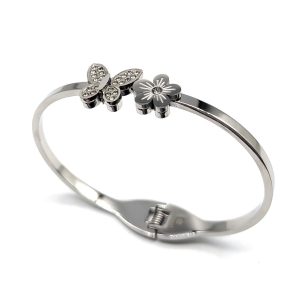 Bracciale Rigid Butterfly | Acciaio Inossidabile | Apri & Chiudi a Molla