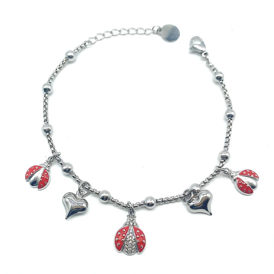 Bracciale Coccinella Hearts | Acciaio Inossidabile