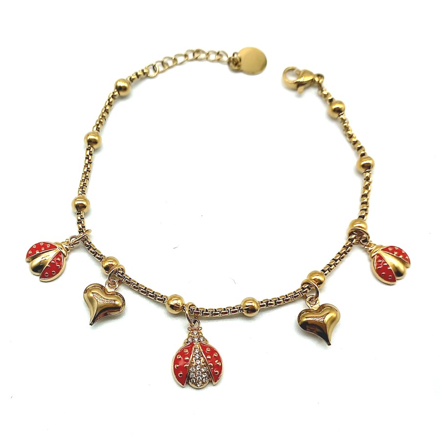 Bracciale Coccinella Hearts | Acciaio Inossidabile - immagine 2
