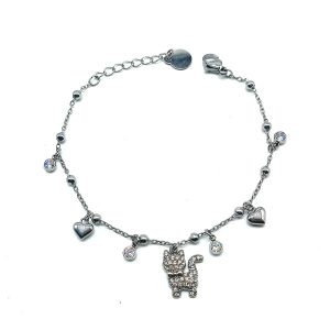 Bracciale Gattino Hearts | Acciaio Inossidabile