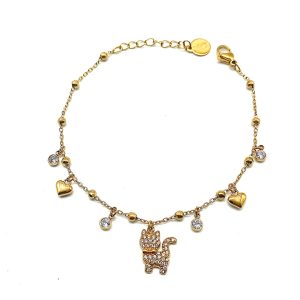 Alternative view of Bracciale Gattino Hearts | Acciaio Inossidabile